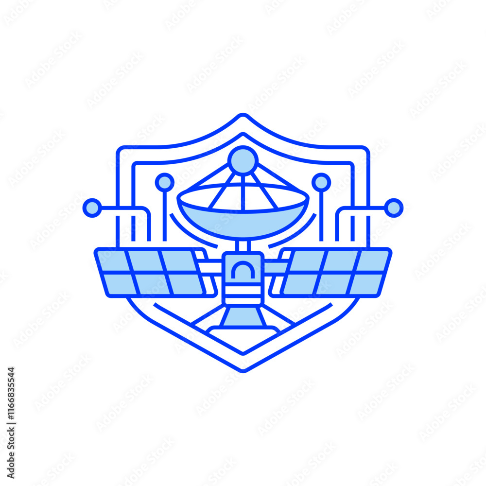 Poster secure satellite line icon. linear style sign for mobile concept and web design. outline vector icon