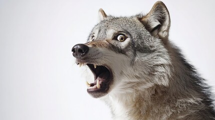 Obraz premium Gray Wolf Canine Showing Teeth