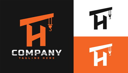 H Letter Logo With Crane
