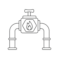 Gas Pipeline line icon with white background vector stock illustration