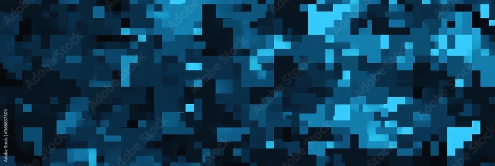 Fototapete abstract blue pixelated background with varying shades and textures creates a dynamic visual effect 