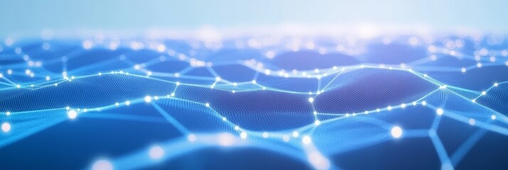 Intricate network of glowing connections on a digital surface represents modern technology and innovation