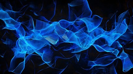 Fototapeta premium Abstract high tech glowing blue network forming fluid geometric patterns against a dark futuristic background featuring crisp and clean digital visuals with a sophisticated and minimalist composition