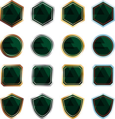 金銀銅プラチナのシール・ラベル・バッジ・アイコン セット