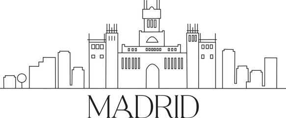 Madrid City Line Draw Simple Minimalist