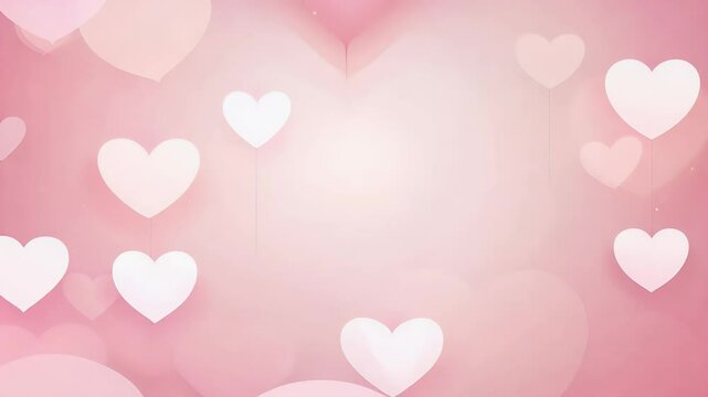 White arts fall gracefully in looped Valentine&rsquo;s Day animation creating beautiful background romantic events greetings