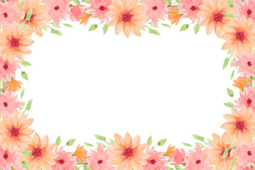 Watercolor flowers background vector for design.