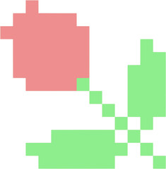 pink tulip flower.  pixel art