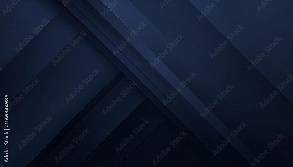 Aufkleber Abstract Dark Blue Geometric Background with Overlapping Diagonal Layers and Subtle Gradient Texture for Modern Minimalist Designs, Corporate Branding, Presentations, and Digital Media Use