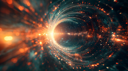 Obraz premium Abstract lens flare space or time travel concept background