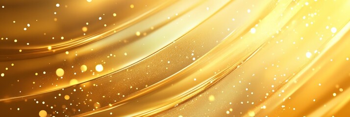 Obraz premium Golden abstract swirls and sparkling lights create an enchanting background perfect for celebrations and events