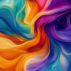 Obraz premium Vibrant swirls of color dance together in a fluid composition of hues