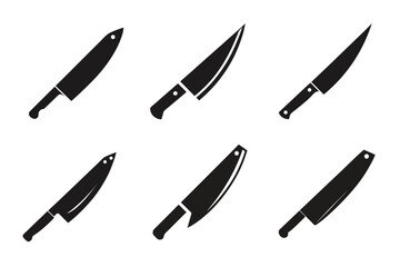 Chef's Knife Silhouette vector collection - Perfect Knife Outlines & Vector Graphics for Cooking, Culinary Design