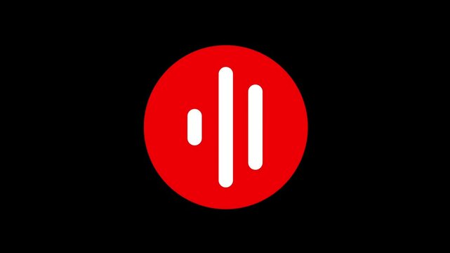 Animation of play button icon, depicted in red, signifies the initiation of action or media playback, encouraging user engagement and interaction