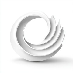 Abstract white spiral sculpture showcasing fluidity and modern design.