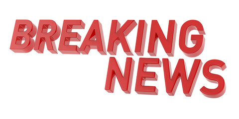Breaking news on white background. Isolated 3D illustration