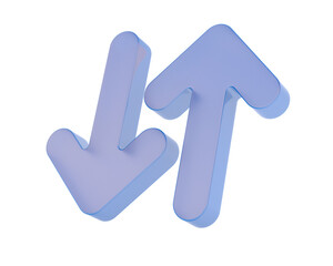 two arrow on white background. Isolated 3D illustration