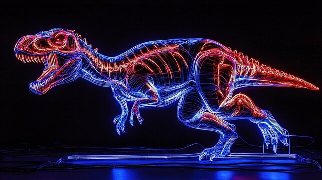 Neon Dinosaur:  Art Installation
