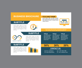 Medical healthcare service bifold brochure design or hospital clinic promotion brochure template, Multipurpose template with cover, back, and inside pages vector layout