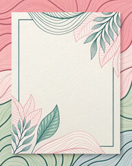 Fluid Abstract Border Design with Paper Texture and Vintage Elegance Palette
