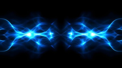 Interconnected digital network of glowing blue and gradient geometric shapes modern dark background with crisp and clean visuals high tech futuristic depth and energy flow
