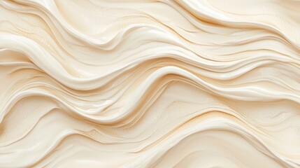 Obraz premium Creamy Elegance: Clinical Beauty Texture Background with Gentle Waves in Beige and Light Cream Tones