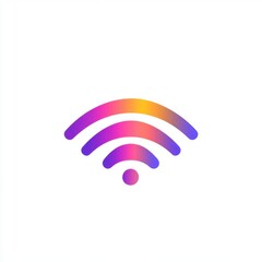 Colorful wireless signal icon with a gradient design, perfect for tech-related themes.