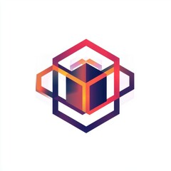 Colorful abstract geometric shapes creating a three-dimensional illusion.