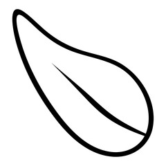 Hand drawn leaf doodle outline