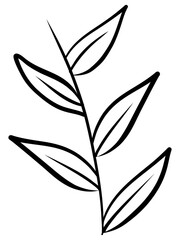 Hand drawn leaf doodle outline