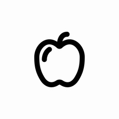 Fresh apple fruit healthy icon vector sign
