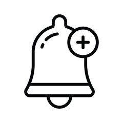 Alarm bell icon with a plus symbol to add alarms