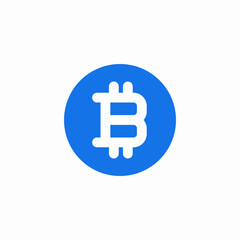 Obraz premium Bitcoin cryptocurrency digital money icon vector sign