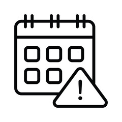 A calendar with a warning sign, concept icon of calendar alert