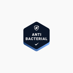 Anti bacterial label design vector. Simple Anti microbial label for product packaging design element. Antibacterial icon vector for design element.