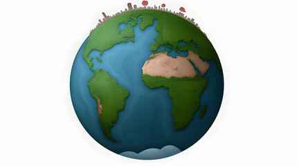 Fototapeta premium Colorful globe showcasing continents and cities
