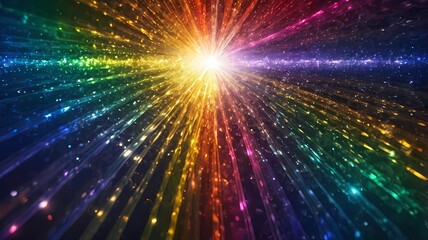 Naklejka premium Abstract prism light reflection with rainbow flare background. Crystal sparkle burst.