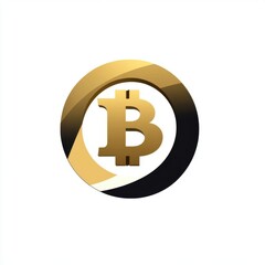 Obraz premium Stylized Bitcoin logo featuring a gold 'B' in a circular design.