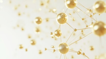 Fototapeta premium Golden Network Abstract Background - Abstract backgrounds