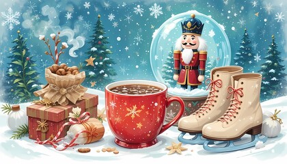 Fototapeta premium Winter Holiday Essentials