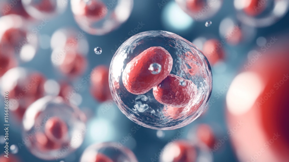 Poster Cell Division Showing Two Nuclei Within A Cell