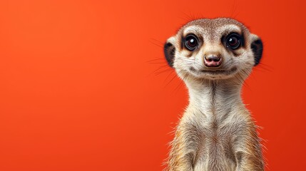 A close up of a meerkat looking at the camera