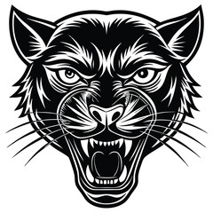 head of Panther logo design vector illustration