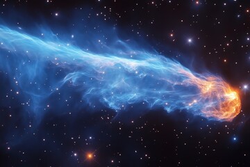 Obraz premium Bright Nebula forming luminous cloud patterns, Generative AI