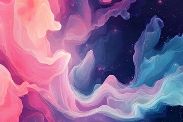 Obraz premium beautiful simple 2D vector Nebula stars cosmic background,generation AI