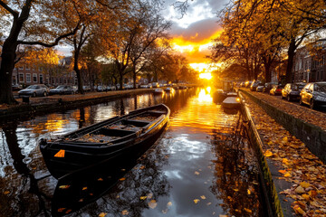 Small Boat Floating Canal Groningen