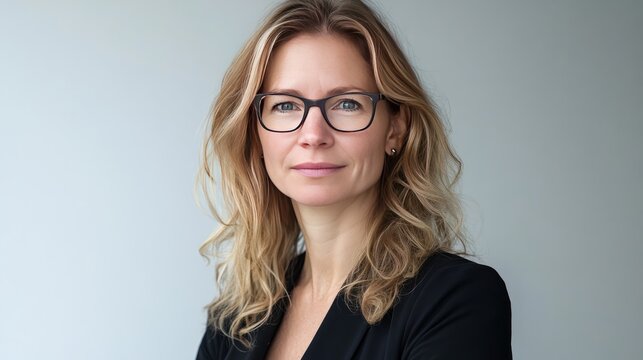 Happy cheerful 45 year old professional mid aged business woman corporate leader, smiling positive mature female executive manager standing in office arms crossed looking at camera, portrait