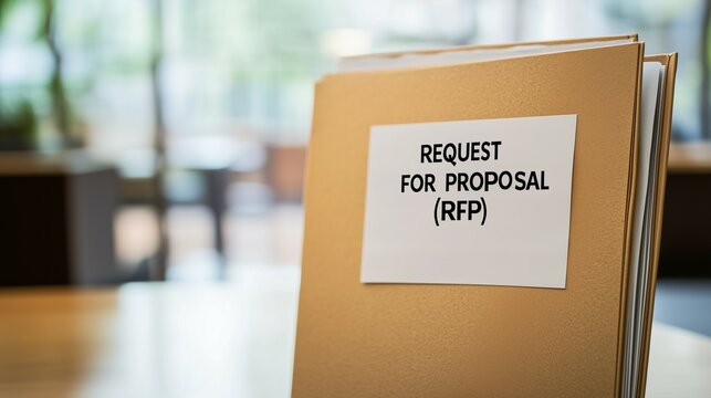 Request for proposal document file on office setting background