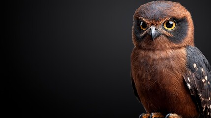 Fototapeta premium A brown owl sitting on top of a wooden post