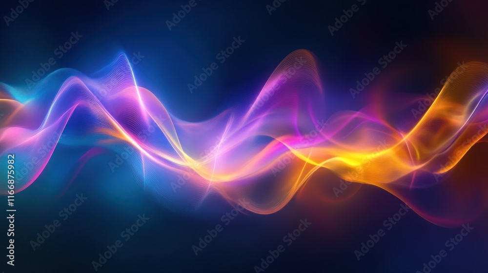 Poster Abstract Colorful Waves Flowing Dynamically Through Space